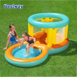 Inflatable Bouncer and Play Pool, Water Slide with Jump and Splash Pool
