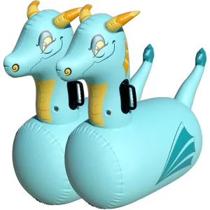 Hop N Go Inflatable Blue Dragon Bouncy Riding