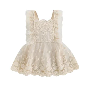 Lace Dress Floral Embroidery Princess Dress